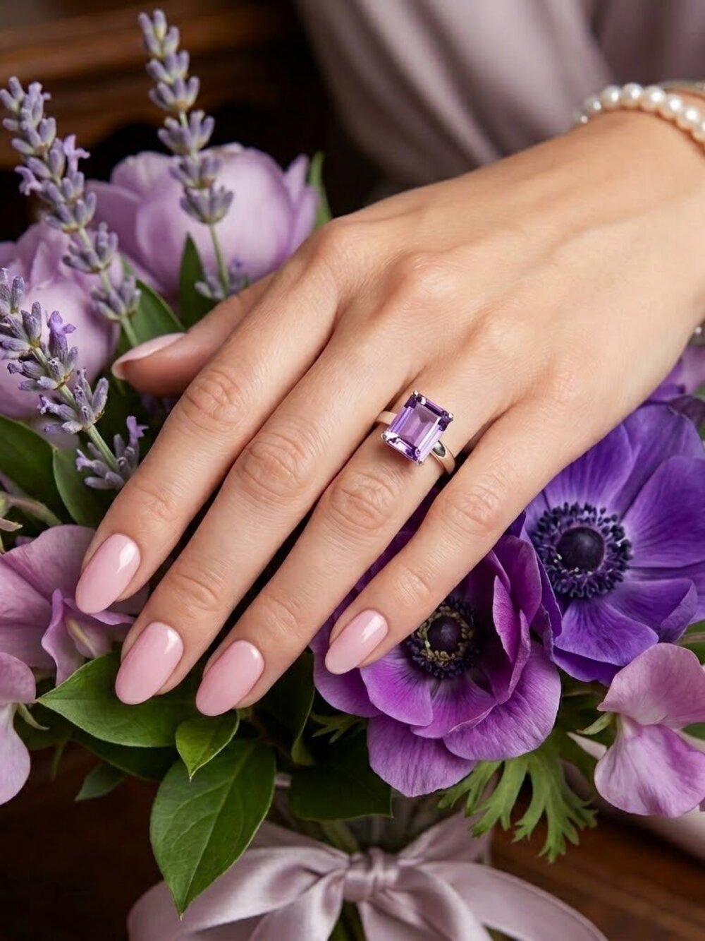 Amethyst ring in Sterling Silver Size 9 🆕